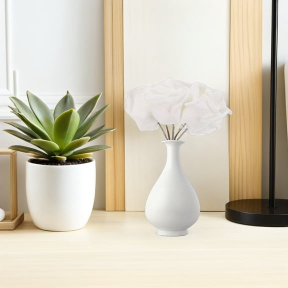 FOMIYES Realistic White Glitter Eva ABS Flowers for Home and Party Decor