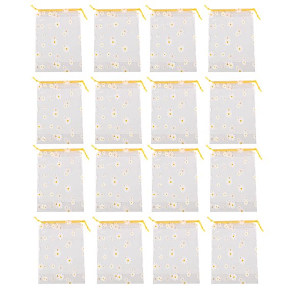 FOMIYES 25Pcs Lightweight Daisy Transparent Plastic Storage Pouch for Convenient Packing