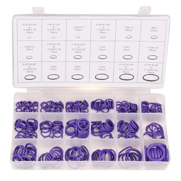 FOMIYES 270Pcs Seal Assortment Set with Heat Resistant Purple Rubber Gasket Washers for Car Repair