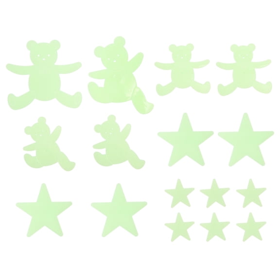 Raindrops 28 Pcs Glow Stickers Luminous Room Decals Bear Shape Wall Decor