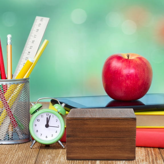 Raindrops Wooden Box with 28 Capital Letter Seals for Decorating Brown Color Great for DIY Crafts and Gifts