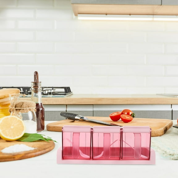 Raindrops Seasoning Box Blue PP Material Multi Spice Container 1 Set 9.6X3.7X3.5In