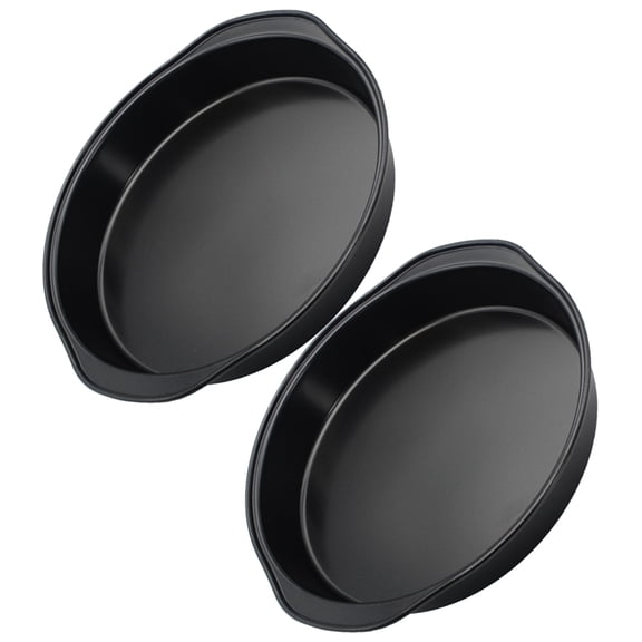 FOMIYES 2-Pack Black Carbon Steel Baking Pans for Cakes, Pudding, Quick Bread, Muffins and More