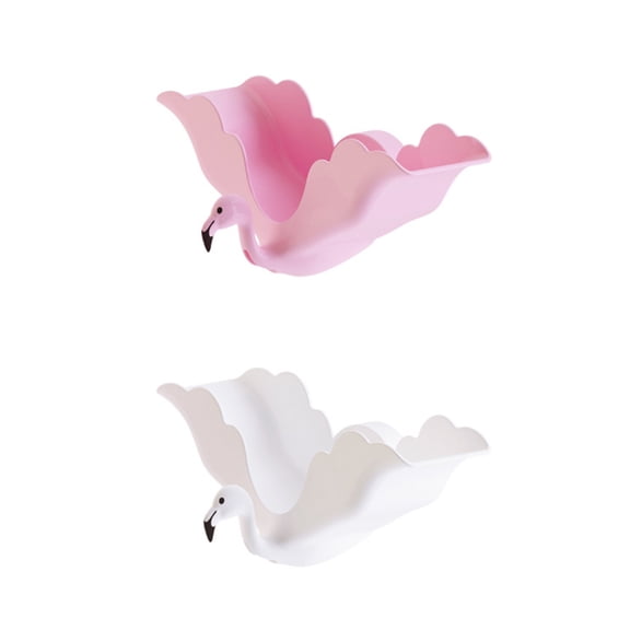Raindrops 2-Pack Flamingo Bathroom Storage Rack with Self-Adhesive ABS Organizer for Shower Wall Mounted Storage