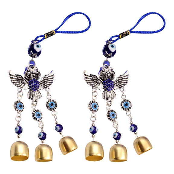 Raindrops Outdoor Owl Decor Multi Color Alloy Evil Eye Protection 2PCS