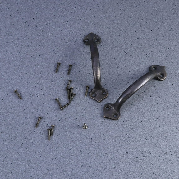 Raindrops Corrosion Resistance Door Handle Pure Copper 2Pcs 4.4x0.4x1.2in