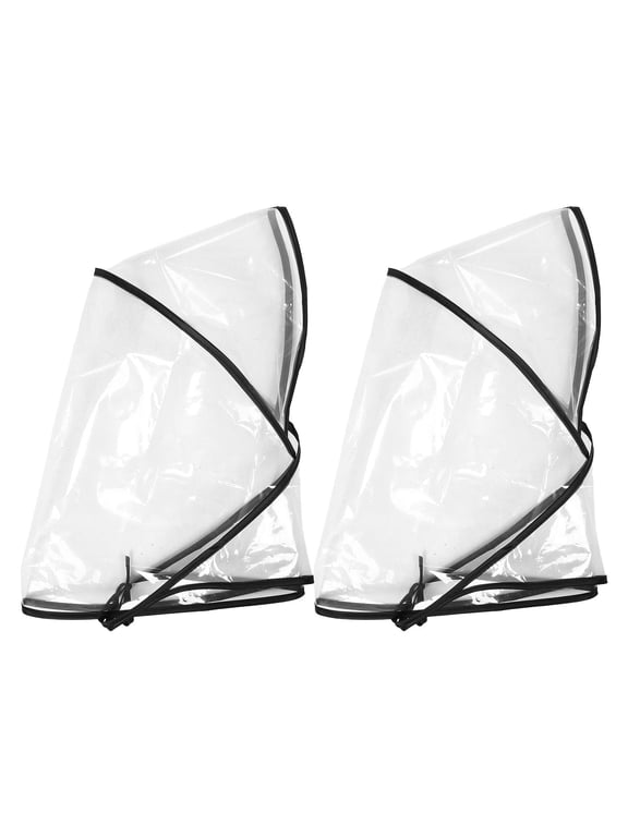 2-Pack Rain Bonnet with Clear Plastic Visor, Reusable Rain Hats and Scarves for Women to Protect Hairstyle
