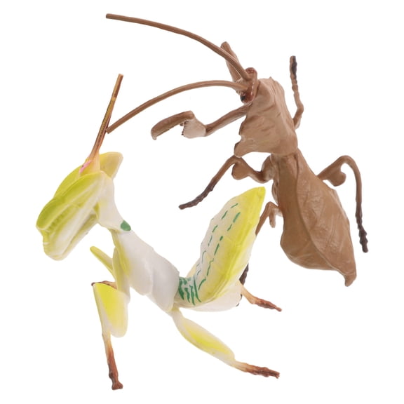 Raindrops Lifelike Praying Mantis Figurine Assorted Color Plastic Insect Model for Nature Exploration 2Pcs