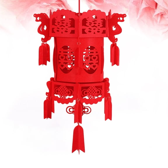 Raindrops 2PCS Red Decorative Lantern Style Round Spring Festival New Year Home Decoration