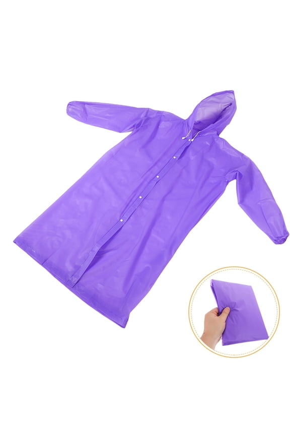 2-Pack Waterproof Violet Men's Foldable Poncho Raincoat for Outdoor Travel and Hiking Use
