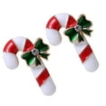 thumbnail image 1 of Raindrops Holiday Brooch Pin Set of 2 in Red Alloy Featuring Christmas Walking Stick Design, 1 of 6