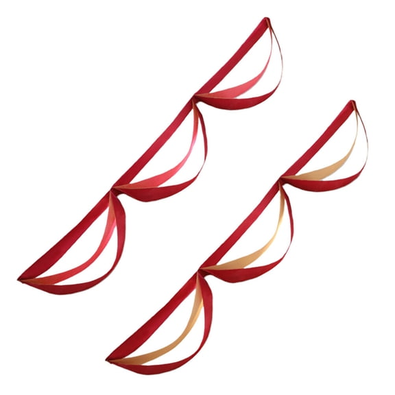 FOMIYES 2-Pack Red Hanging Wave Layered Banners for Wedding, New Year Party, Celebration and Event Decorations