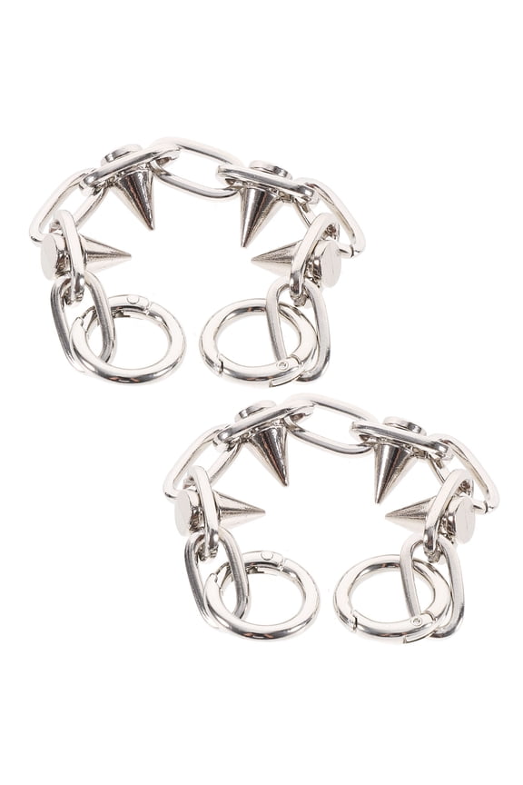 Shoe Chain for Boot Silver Alloy 2Pcs Gothic Style Decoration