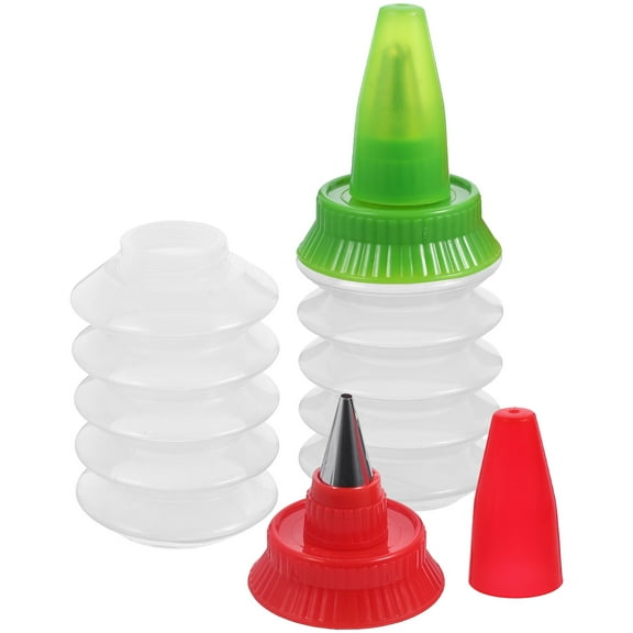 Raindrops DIY Cookie Icing Bottle Assorted Color PP Portable and Lightweight 2Pcs