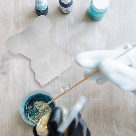 Raindrops 2Pcs White Silicone Bear Molds for Resin Ornaments Chocolate and Cake Decoration DIY Art Projects