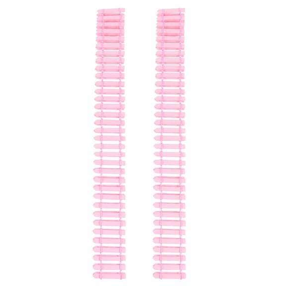Raindrops 2Pcs 90cm Micro Landscape Fences Handmade Mini Log Fences Landscape Props Outdoor Home Miniature Fairy Garden Ornaments (Pink)