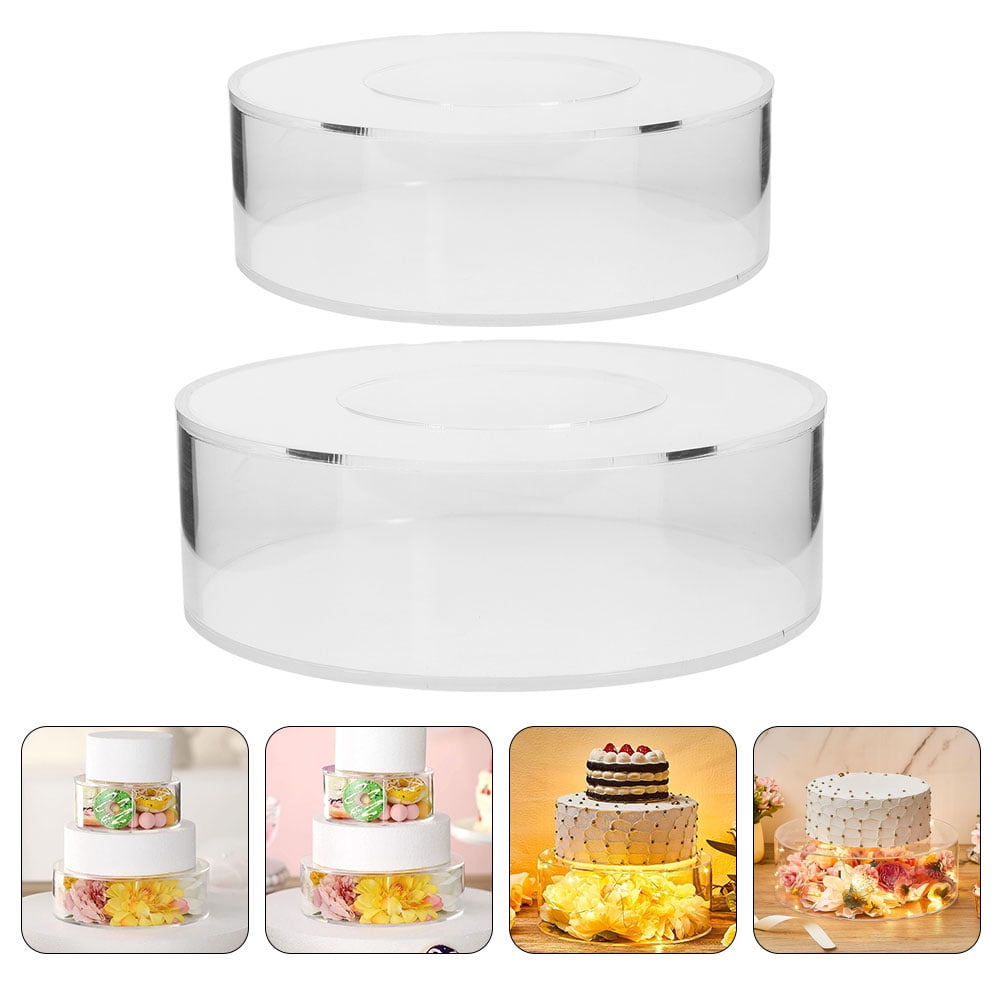 Raindrops 2Pcs Acrylic Cylinder Display Riser Round Transparent ...