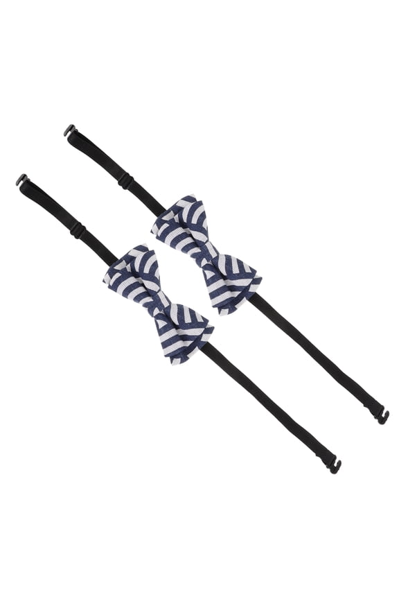 2Pcs Durable Boys Bow Tie in Blue and White for School and Party