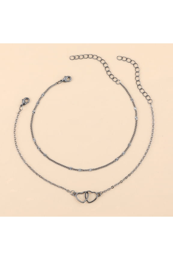 2Pcs Bracelet for Women Heart Minimalist Alloy Neck Decoration Festive Dinners