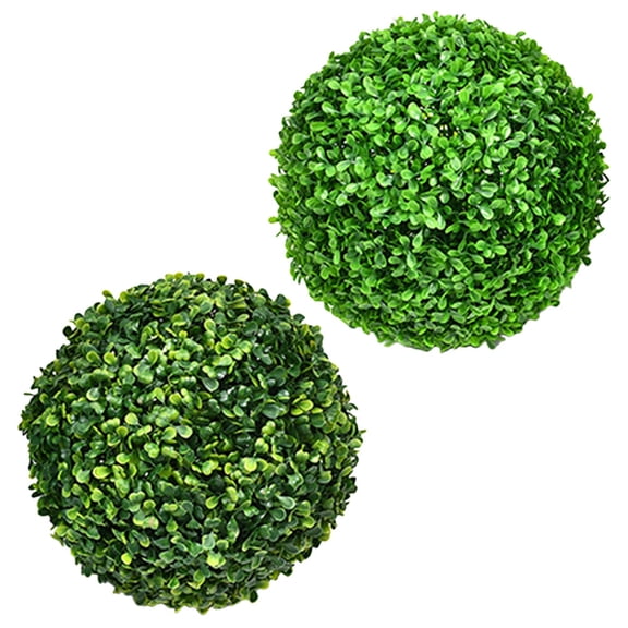 Raindrops 2-Pack Artificial Flower Topiary Hanging Decorations, Green Plastic Wedding Outdoor Garden Decor