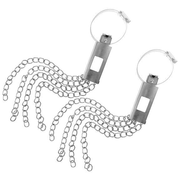 Raindrops 2Pcs Auto Static Strap Zinc Alloy Silver 11.8x1.2x0.8in For Car Use