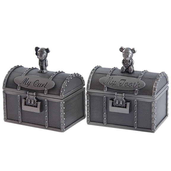 Raindrops 2Pcs Baby Teeth Keepsake Box with Lining for Lost Tooth Holder 5.00X4.50X3.00cm