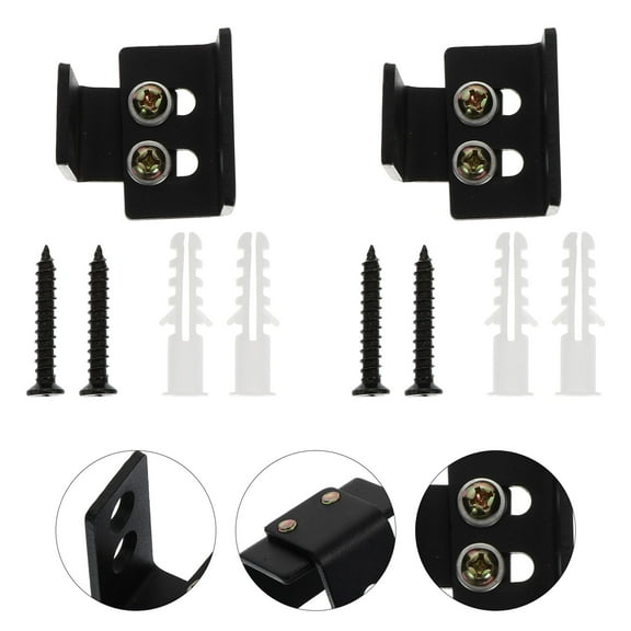 Raindrops 2Pcs Barn Door Track Hardware Black Carbon Steel Durable Performance Homeowners