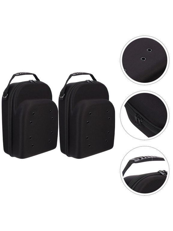 2pcs EVA Hat Protector Case for Travel Black Rectangular Cap Organizer Simple Design