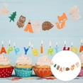 thumbnail image 1 of FOMIYES 2Pcs Assorted Color Linen Birthday ng Flags with Jungle Animal Theme Party Decoration, 1 of 7