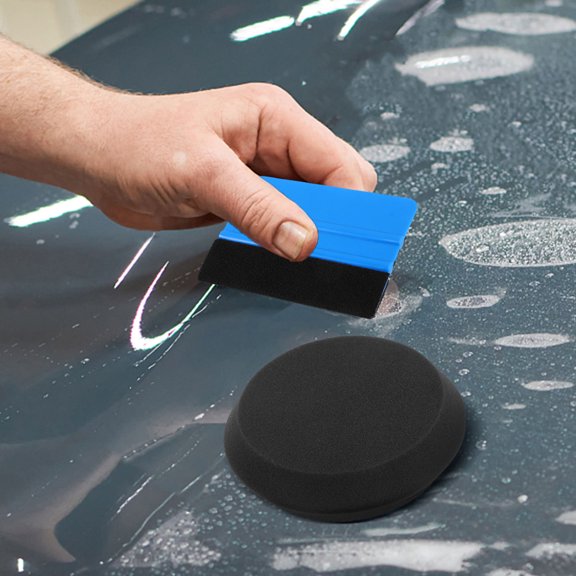 Raindrops 2Pcs Compact Black Waxing Sponge for Car Polishing and Wax Application
