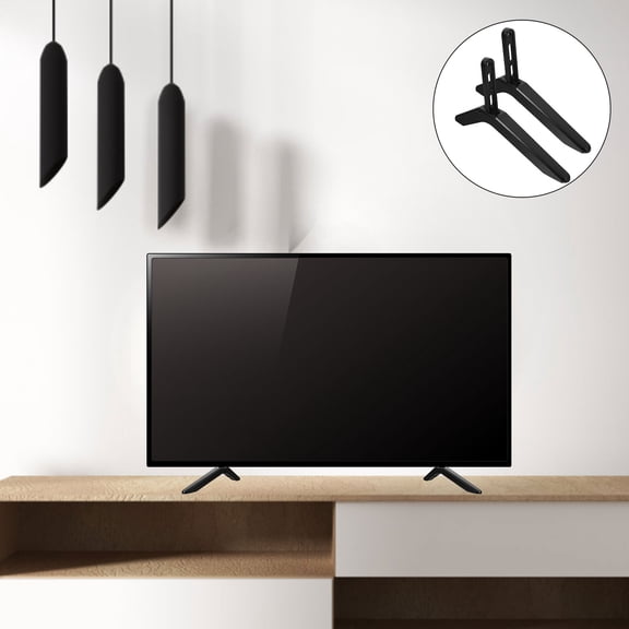 Raindrops 2-Pack Black TV Stand Tabletop Mount Compatible with Most TVs Practical and