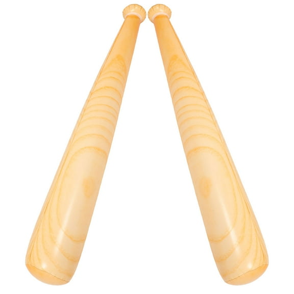 Raindrops 2-Pack Inflatable Baseball Bats with Khaki Wood Grain PVC Design, Safe for Party Games and Kids Fun