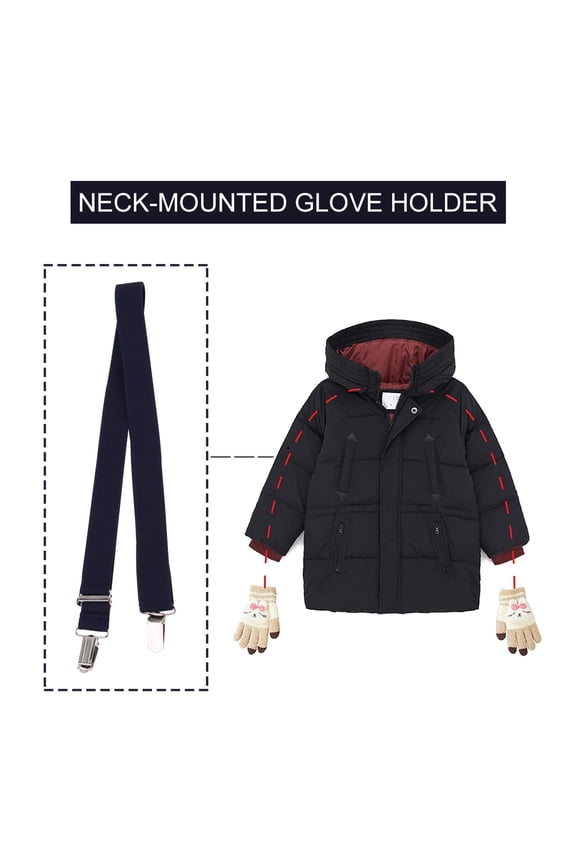 Raindrops 2Pcs Blue Mittens Clip Ergonomic Adjustable Gloves Holder for Outdoor Winter Use