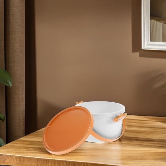 Raindrops 2Pcs Plastic Storage Bins with Lids Yellow Multifunctional Organizer Bucket