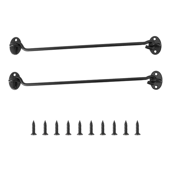 Raindrops 2-Pack Black Stainless Steel Windproof Cabin Window Hooks for Doors and , and Easy to Install