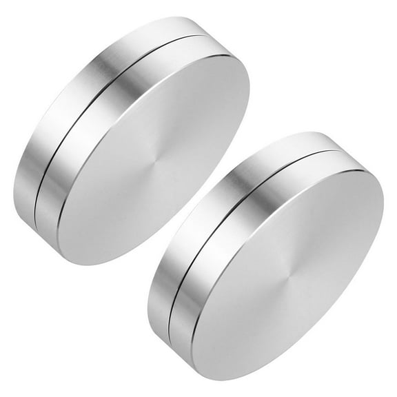 Raindrops 2Pcs Cake Spinner Stand 6 X 2.36 X 0.59 In Silver Round Rotating Cake Stand Aluminum