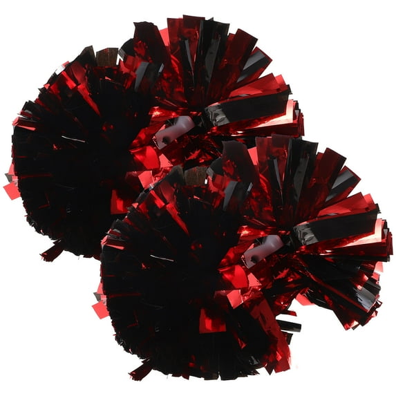 Raindrops 2Pcs Cheerleading Pom Poms for Parties Cheerleader Accessories Red with Black 9.82X7.07X7.07in