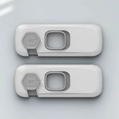 Raindrops 2Pcs Multi Purpose Cabinet Locks Light Grey Security Locks for Drawer and Refrigerator