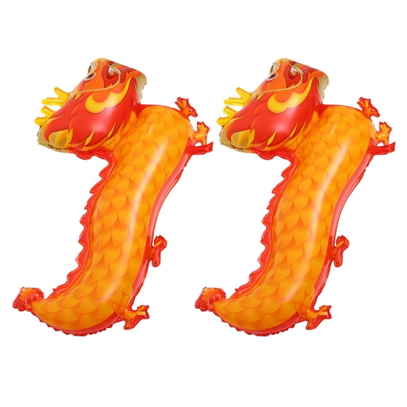 Raindrops 2Pcs Chinese Spring Festival Balloon Orange Dragon for Indoor and Outdoor Party Decor