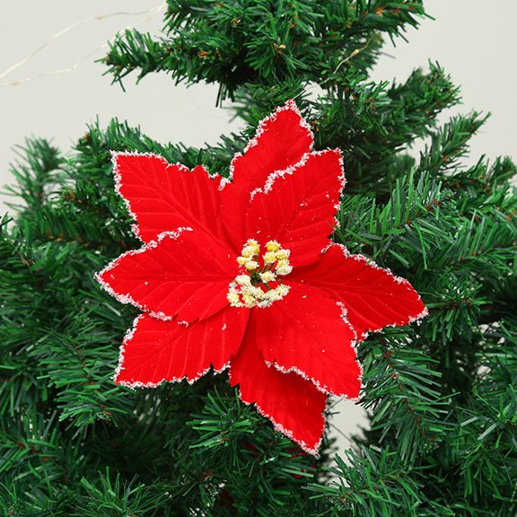 Raindrops 2Pcs Christmas Flowers Chic Christmas Tree Decorations Lovely Xmas Pendants