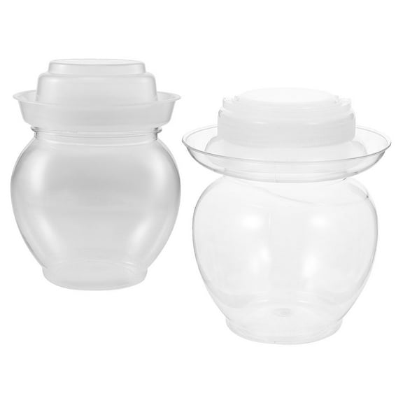 Raindrops 2Pcs Clear Multi Function Pickle Jar with Raised Mouth for Easy Kitchen Storage