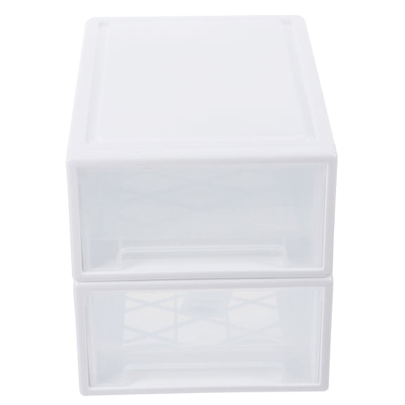 Raindrops 2Pcs Clear Plastic Bins for Clothes Storage Rectangular Containers Dustproof Home Organization