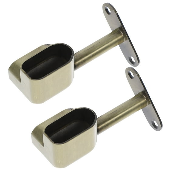 Raindrops 2pcs Heavy Duty Closet Rod End Supports Golden Zinc Alloy Simple Style