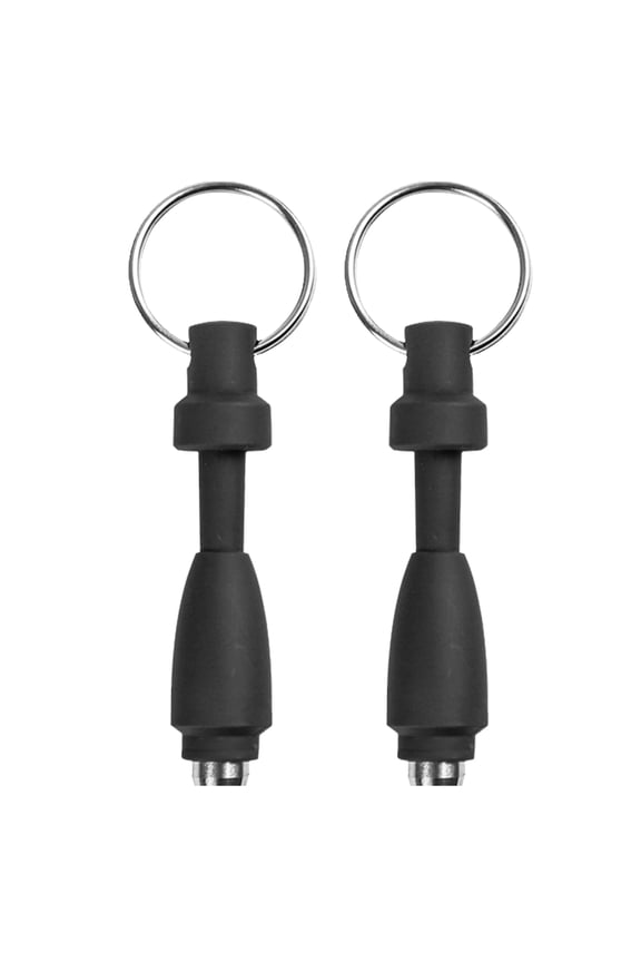 2Pcs Compact Black Cigar Hole Opener with Keychain for Versatile Cigar Sizes