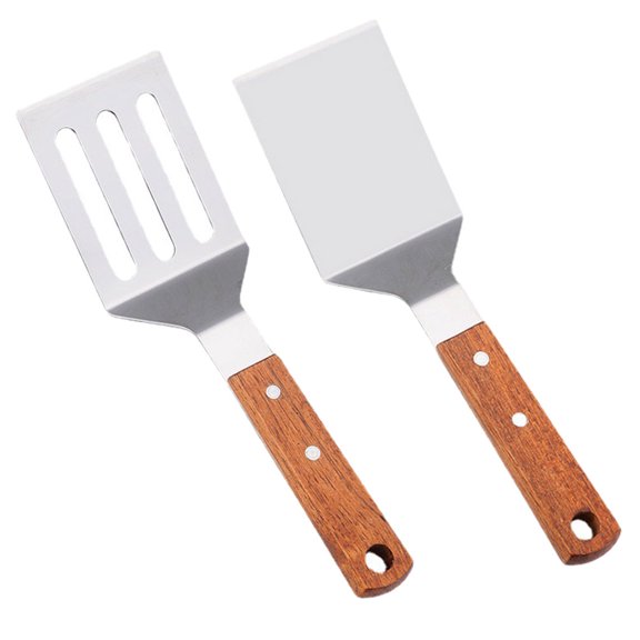 Raindrops 2-Pack Stainless Steel Cooking Turner Spatulas Set for Non-Stick Pans Kitchen Utensils Tools