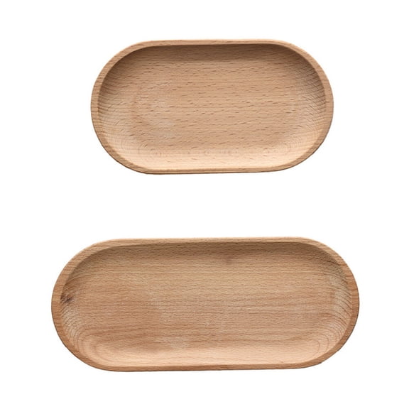 Raindrops 2-Piece Wooden Serving Trays Set for Kitchen, Dining, Home Use and Special Occasions, Countertop Trays
