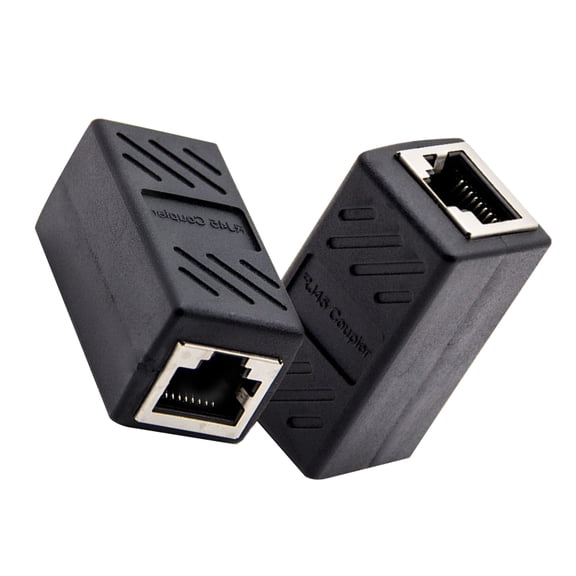 Raindrops 2-Pack Black Coupler Adapter for Extending Cable Length, Ideal for Tech Users and Professionals