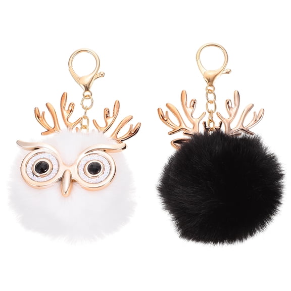 FOMIYES 2PCS Practical Keychain Pendant Owl Keychain Charm White for Daily Use
