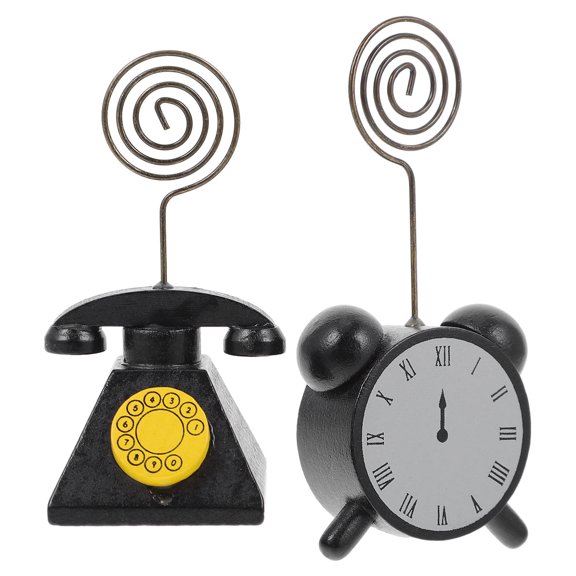 Raindrops 2Pcs Creative Memo Clip Wooden Vintage Decor for Table Note Holder and Decoration