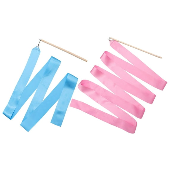 Raindrops Fitness Gymnastics Ribbon 2Pcs Silk Dance Ribbons for Adults ...